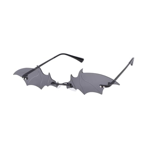 TOGEVAL Halloween Party Sonnenbrille Fledermausform Unisex Schwarz Dekorative Brille für Festival Alltag und Sommerausflüge Lustige Kostüm Accessoire für Erwachsene von TOGEVAL