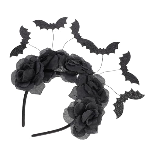 TOGEVAL Halloween Schwarze Haarreif mit Spinnen Kopfschmuck Teiliges Bat Cosplay Accessoire für Damen und Mädchen Langlebig für Halloween Partys und Kostüme von TOGEVAL