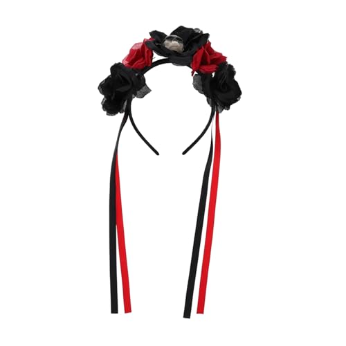 TOGEVAL Halloween Tag der Toten Haarreif mit Rotem Totenkopf und Rosen Party Haarband für Damen Mädchen und Cosplay Festliches Kopfstück für Halloween und Dia De Muertos TOGEVAL Halloween Tag der Toten Haarreif mit Rotem Totenkopf und Rosen Party Haarband für Damen Mädchen und Cosplay Festliches Kopfstück für Halloween und Dia De Muertos von TOGEVAL