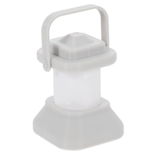 TOGEVAL Handlaternemodell Mini- -Dekore kleine Laterne Puppenhausdekoration Miniaturen Puppenhauszubehör Miniatur-Puppenhauszubehör Miniatur-Lampendekor Miniatur -Dekore pla Hellgrau von TOGEVAL