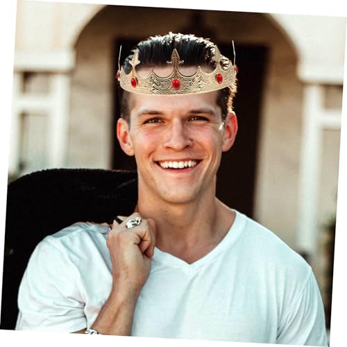 TOGEVAL Königskrone für Herren Leichte Party Karnevalskrone mit Roten Strasssteinen Stabile Konstruktion Komfortabel für Cosplay Geburtstage Halloween und Bühnenauftritte TOGEVAL Königskrone für Herren Leichte Party Karnevalskrone mit Roten Strasssteinen Stabile Konstruktion Komfortabel für Cosplay Geburtstage Halloween und Bühnenauftritte von TOGEVAL