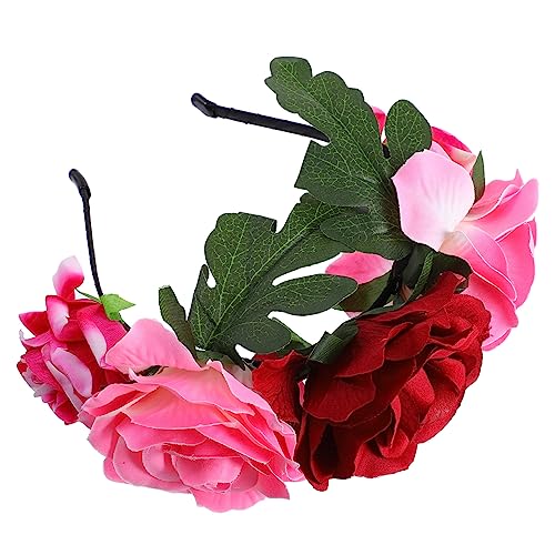 TOGEVAL Künstliche Rosenblüten Haarschmuck Haarband für Hochzeiten Partys und Halloween Blumenkranz Stirnband Leicht und Komfortabel Perfektes Kostümaccessoire für Besondere von TOGEVAL