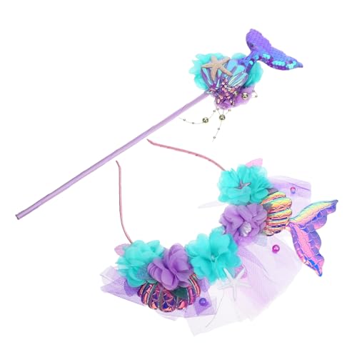 TOGEVAL Meerjungfrau Haarband und Zauberstab Farbenfrohes Festival accessoire für Mädchen Fasching Deko Karneval Kostüm Zubehör Geeignet für Geburtstag und Meerjungfrau Party TOGEVAL Meerjungfrau Haarband und Zauberstab Farbenfrohes Festival accessoire für Mädchen Fasching Deko Karneval Kostüm Zubehör Geeignet für Geburtstag und Meerjungfrau Party von TOGEVAL