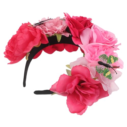 TOGEVAL Mexikanischer Blumenkranz Haarreif mit Schmetterlings Deko Künstliche Blüten Stirnband für Halloween Day Of The Dead Leichtes Vielseitiges Cosplay Haarschmuck für Party und TOGEVAL Mexikanischer Blumenkranz Haarreif mit Schmetterlings Deko Künstliche Blüten Stirnband für Halloween Day Of The Dead Leichtes Vielseitiges Cosplay Haarschmuck für Party und von TOGEVAL