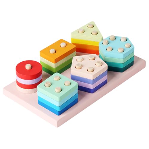 TOGEVAL Montessori Holzspielzeug Geometrische Formen Holzbausteine Feinmotorisches Lernspielzeug für Kleinkinder Jahre Handgefertigt Sicher und TOGEVAL Montessori Holzspielzeug Geometrische Formen Holzbausteine Feinmotorisches Lernspielzeug für Kleinkinder Jahre Handgefertigt Sicher und von TOGEVAL