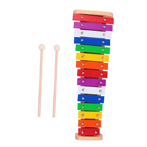 TOGEVAL Natürliches Holz Xylophon für Kleinkinder Tönige Aluminiumplatte Mehrfarbige Metallstäbe Musikspielzeug Musikalität Geeignet für Jungen und Mädchen von TOGEVAL