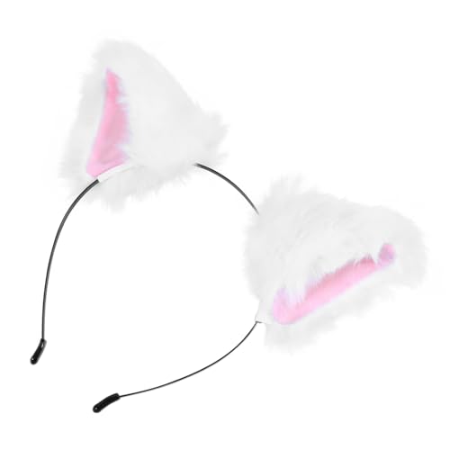 TOGEVAL Niedliches Stirnband mit Plüsch ohren Weiches Haarband für Damen und Mädchen Komfortabel und Verstellbar für Cosplay Geburtstage Festivals und Partydekoration von TOGEVAL