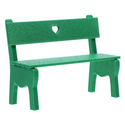 TOGEVAL Parkstuhl Modell Möbelmodell Mini Möbel Minibankverzierung Gartenbank Miniaturdekoration Simulations-Minibank Miniatur-Puppenhausmöbel Bankfigur Mini-Puppenhausbänke pla Grün von TOGEVAL