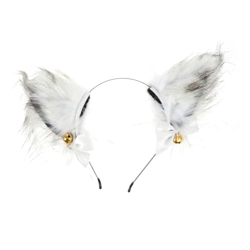 TOGEVAL Plüsch Fuchs Ohren Haarreif Weiß Weiches Masquerade Stirnband für Damen und Mädchen Bequemes Cosplay Accessoire für Kostümparty Halloween Festival und Fotoshooting von TOGEVAL