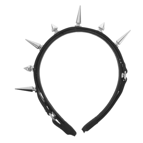 TOGEVAL Punk Nieten Stirnband für Damen Steampunk Gothic Kopfschmuck für Kostümpartys Festivals und Halloween Modisches Accessoire Schwarz von TOGEVAL