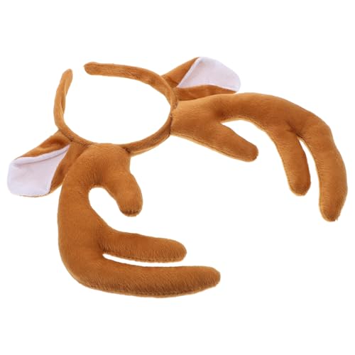 TOGEVAL Rentier Geweih Haarreif mit Plüsch für Weihnachten Gemütliches Stirnband für Feiertags Cosplay und Partys Elastisch und Angenehm von TOGEVAL
