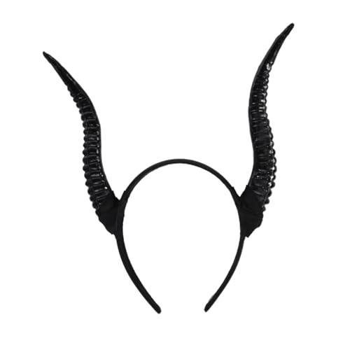 TOGEVAL Schwarzer Hörner Haarreif Cosplay Kopfstück Teufelshörner Stirnband für Halloween Karneval Kostüm Party Zubehör für Damen und Herren TOGEVAL Schwarzer Hörner Haarreif Cosplay Kopfstück Teufelshörner Stirnband für Halloween Karneval Kostüm Party Zubehör für Damen und Herren von TOGEVAL