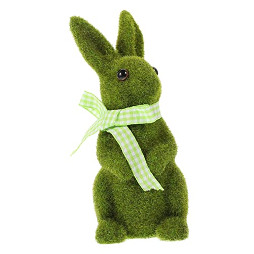 TOGEVAL Simulation eines beflockten Kaninchens büro Dekoration Office Decoration gartenfigur Hase Meerschweinchen-Tunnel künstliches kleines Kaninchen beflockte Kaninchenverzierung Harz von TOGEVAL