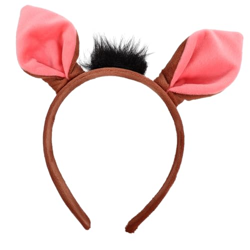 TOGEVAL Tierohren Stirnband Warzenschwein Design Leichtes Bequemes Cosplay Haarband für Karneval Kostümparty Kindergeburtstag und Fasching Dekoratives Tierkostüm Zubehör Geeignet für von TOGEVAL