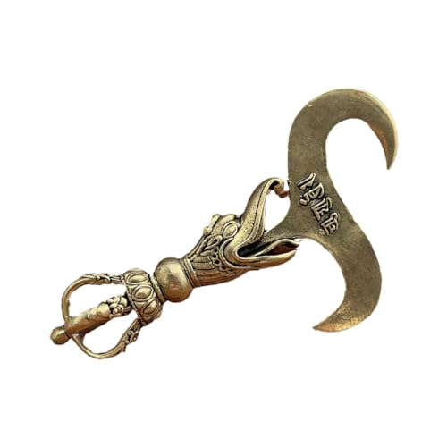 TOGEVAL Vajra-Ornament Vajra-Schlüsselanhänger-Ornament Stößel Schlüsselanhänger Buddhismus Stößel tibetisch-nepalesischer Buddhismus Messing Golden von TOGEVAL