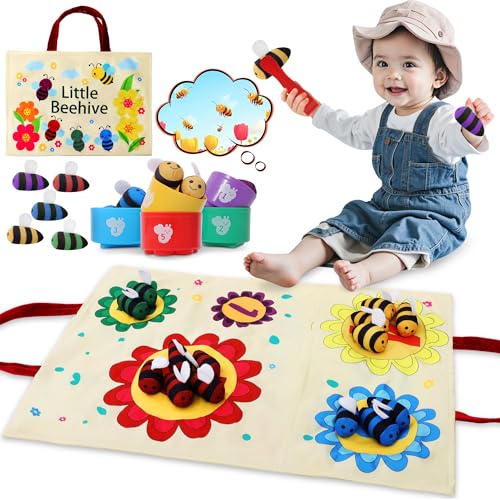 TOGOU2S Baby Spielzeug ab 1 Jahr Biene Plüschtiere Sortierspiel Montessori Spielzeug Motorikspielzeug Feinmotorische Fähigkeiten Jungen und Mädchen ab 1 2 3 Jahre Weihnachts Oster Geburtstagsgeschenk von TOGOU2S