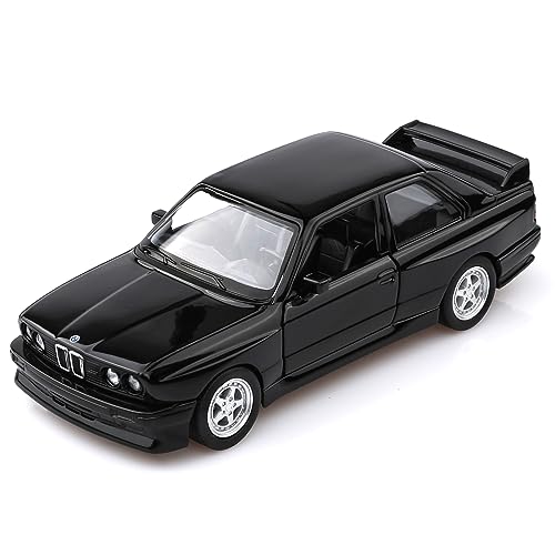 TOKAXI 1/36 Maßstab BMW M3 Diecast Modellautos, Rückziehfahrzeuge 1987 BMW E30 Spielzeugautos, Autos Geschenke für Jungen und Mädchen (Schwarz) von TOKAXI