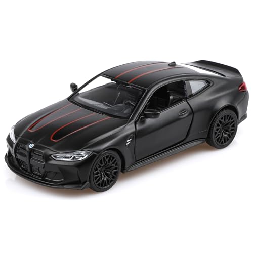 TOKAXI 1/36 Maßstab BMW M4 Diecast Modellautos, Rückziehfahrzeuge BMW Spielzeugautos, Autos Geschenke für Jungen und Mädchen (Schwarz) von TOKAXI