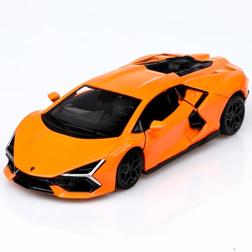 TOKAXI 1/36 Maßstab Lamborghini Revuelto Diecast Automodelle, Rückziehautos Lamborghini Spielzeugautos, Autogeschenke für Jungen und Mädchen, Orange von TOKAXI