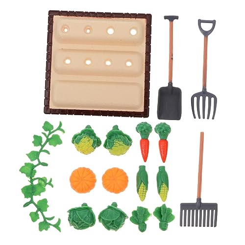 TOKIDNY 1 Satz Mini Landschaftsmodelle Gemüsefeld Szene Modell Mini Farmwerkzeuge Miniatur Dekorationen für Puppenhaus und Gartenliebhaber von TOKIDNY