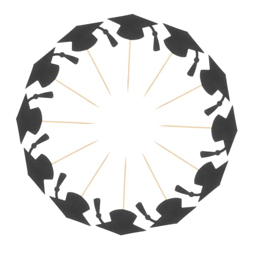 TOKIDNY 24 Stück Teiliges Graduation Cupcake Toppers Langlebige Abschlusskappen Tortendeko für Schulabschluss Party und Feierdeko Fotofreundlich und Vielseitig Einsetzbar von TOKIDNY