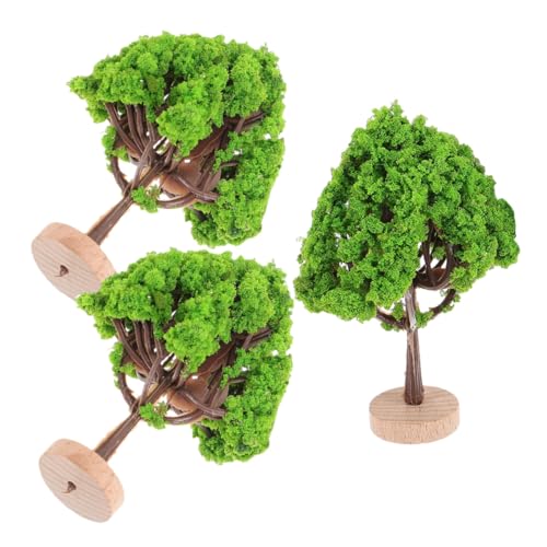 TOKIDNY 3 Stück Miniatur Modellbäume aus Kunststoff und Holz Langlebig DIY Landschaftsbäume für Architekturmodelle Miniatur Straßenbäume für Sandtisch Mikro landschaftsdeko und Gebäude von TOKIDNY