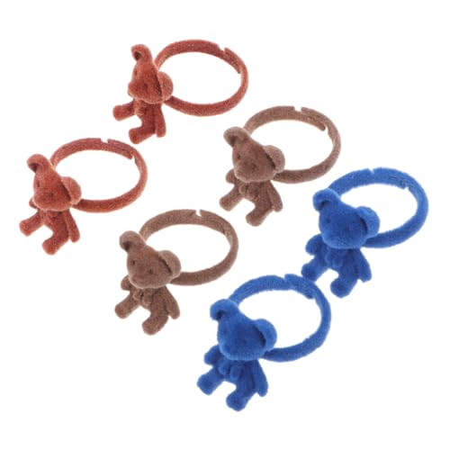 TOKIDNY 6 Stück Verstellbare Bärenringe, Cartoon-bär-Ringe, Niedlicher Beflockter Bären-schmuck, Plüschbär-Ringe, Tierringe, Cartoon-bär-schmuckzubehör TOKIDNY 6 Stück Verstellbare Bärenringe, Cartoon-bär-Ringe, Niedlicher Beflockter Bären-schmuck, Plüschbär-Ringe, Tierringe, Cartoon-bär-schmuckzubehör von TOKIDNY