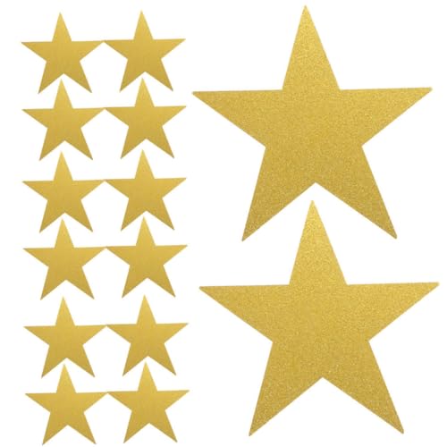 TOKIDNY 80 Stück Teiliges Große Goldene Fünf Punkte Sterne aus Glitzerpapier für Klassenraum Bulletin Board Dekoration Einfach Anzubringen für DIY Schulprojekte und Motivierende von TOKIDNY