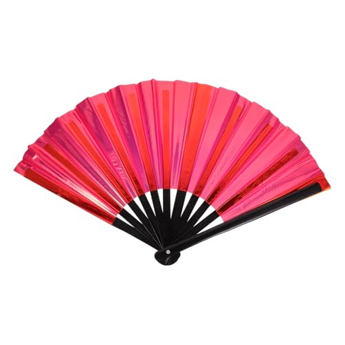 TOKIDNY Faltbarer Handfächer Chinesischer Stil Irideszierender Bühnenfächer Leichtes Tanz und Performance Accessoire Stabiler PVC Fächer für Party Hochzeit und Dekoration von TOKIDNY