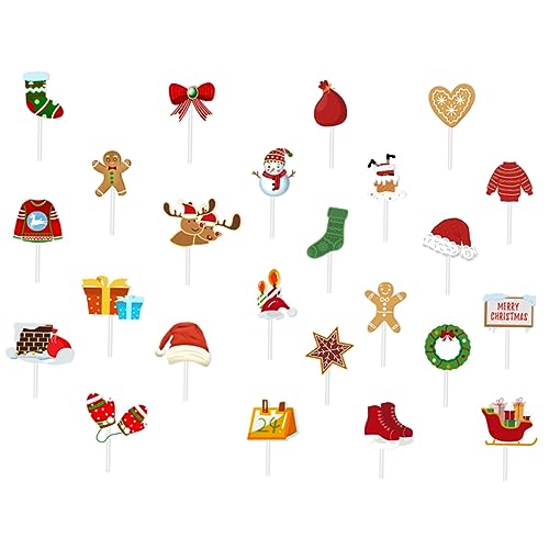 TOKIDNY Stück Weihnachtskuchen-Cupcake-Topper aus stabilem Papier Dekorationen für Geburtstag Hochzeit Party von TOKIDNY