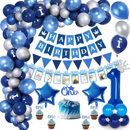 1. Geburtstag Deko Jungen, Ersten Geburtstag Girlande Foto Banner,Happy Birthday Girlande Ballons Banner, Luftballons Blau,Deko 1 Geburtstag,Geburtstagsdeko Jungen,Babyparty Deko 1. Geburtstag Deko Jungen, Ersten Geburtstag Girlande Foto Banner,Happy Birthday Girlande Ballons Banner, Luftballons Blau,Deko 1 Geburtstag,Geburtstagsdeko Jungen,Babyparty Deko von TOLOYE