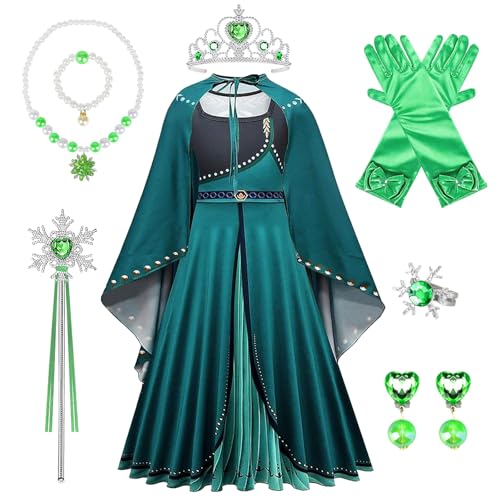 Anna Kostüm Mädchen, Eiskönigin Prinzessin Anna Kostüm Kleid mit Cape für Mädchen, Prinzessin Königin Anna Krönung Kostüm für Kinder, Elsa Prinzessin Kleid Mädchen für Halloween Karneval Cosplay (140) Anna Kostüm Mädchen, Eiskönigin Prinzessin Anna Kostüm Kleid mit Cape für Mädchen, Prinzessin Königin Anna Krönung Kostüm für Kinder, Elsa Prinzessin Kleid Mädchen für Halloween Karneval Cosplay (140) von TOLOYE