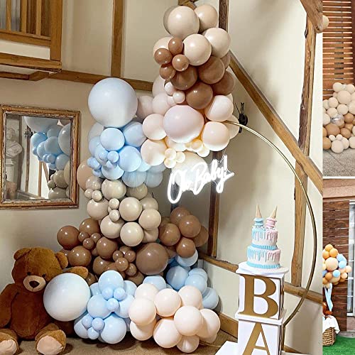 Luftballons Girlande Bear Theme, Retro Kakao Doppellicht Blau Nackt Aprikosen Taupe Ballon Girlande für Boho Safari Bär Baby Party Hochzeit Geschlecht Offenbart Geburtstagsfeier Dekoration von TOLOYE