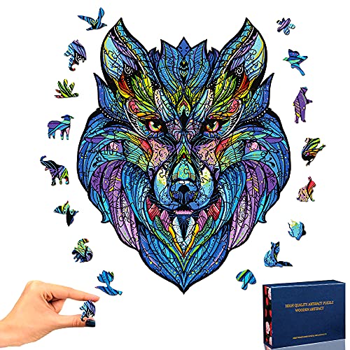 TOLOYE Holzpuzzle Erwachsene, Wolf Wooden Puzzle Bunt Einzigartige Tierform, Puzzle Holz für Kinder ab 8 Jahren Familienspiel Geschenk 16 * 26.3cm TOLOYE Holzpuzzle Erwachsene, Wolf Wooden Puzzle Bunt Einzigartige Tierform, Puzzle Holz für Kinder ab 8 Jahren Familienspiel Geschenk 16 * 26.3cm von TOLOYE