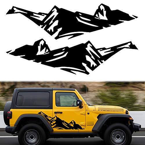 TOMALL 2 Stück Berge Aufkleber Aufkleber für Auto Karosserie Tür Seite Auto Schnee Berge Grafik Vinyl Aufkleber Dekoration für SUV LKW Geländewagen Universal Lange Größe Aufkleber Zubehör (schwarz) TOMALL 2 Stück Berge Aufkleber Aufkleber für Auto Karosserie Tür Seite Auto Schnee Berge Grafik Vinyl Aufkleber Dekoration für SUV LKW Geländewagen Universal Lange Größe Aufkleber Zubehör (schwarz) von TOMALL