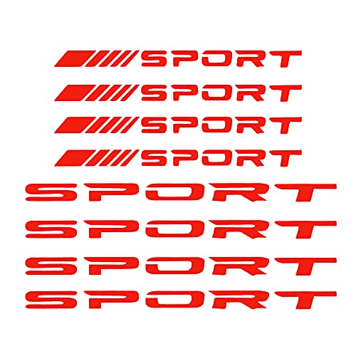 TOMALL 8 Stück Auto Felgennabe Reflektierende Aufkleber Racing Performance Sport Logo Aufkleber Auto LKW Stoßstange Türgriff Fenster Motorrad Laptop Wasserdichte Dekoration (Rot) von TOMALL