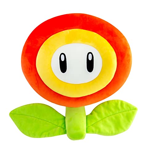 Club Mocchi Mocchi FIRE Flower MEGA Plüschtier - Sammelbare Super Mario Plüschtiere - Offiziell lizenzierte Heldenspielzeuge - Desk Buddy Action Figuren - Kinderspielzeug 3+ Jahre von Club Mocchi Mocchi