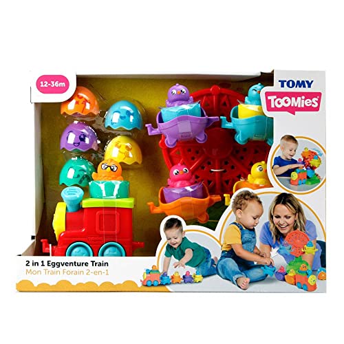 Toomies Tomy 2 in 1 Abenteuer Spiel Zug, pädagogisches Formen- und Sortierspielzeug mit Farben & Geräuschen, Osterspielzeug für Babys, Schiebe Spielzeug für Jungen und Mädchen, ab 1, 2 & 3 Jahren von Toomies