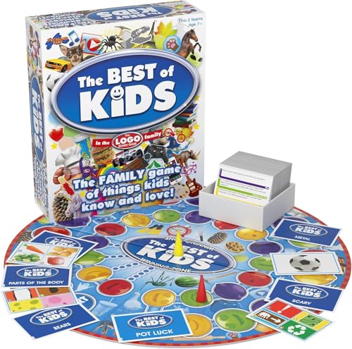 Drumond Park Logo Best of Kids Mini-Brettspiel – Quizspiel mit kinderfreundlichen Quizkarten – lustige Familienspiele für Kinder und Eltern – Kinderpartyspiele zum Spielen in 2 Teams – ab 7 Jahren von TOMY