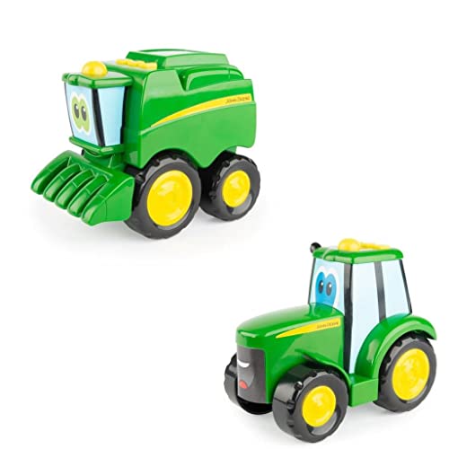 Johnny & Corey Licht- und Ton-Sortiment, das John Deere Bauernhof und Musikspielzeug mit coolen Lichtern und lustigen Geräuschen, Schiebe Spielzeug für Babys und Kleinkinder, drinnen und draußen von JOHN DEERE