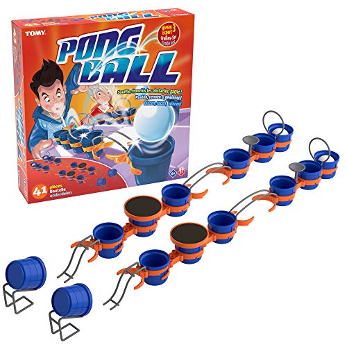 TOMY-14 Becher, 4 Ping-Pong-Bälle, 8 kleine, 6 Handschuhe, 2 Bügel, 2 Tees, 2 parallele Stangen, 2 Trampolinen, 2 Lächeln, 1 Bedienungsanleitung (evtl. Nicht in Deutscher Sprache), Mehrfarbig von TOMY