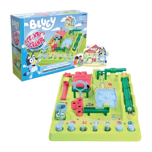 TOMY Bluey Screwball Scramble Marble Labyrinth - Beat The Clock Marble Run - Fast Paced Kids Games and Bluey Toys for Birthday Parties - 1-4 Players - Ages 5 Years and Up von TOMY