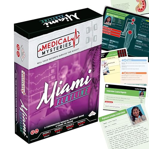 TOMY Medical Mysteries: Miami Flatline - Ein kooperatives Brettspiel für Kinder ab 14 Jahren mit 4 Fällen zur Diagnose und Rettung Ihrer Patienten! Perfekt für Familie, Freunde und unvergessliche von TOMY