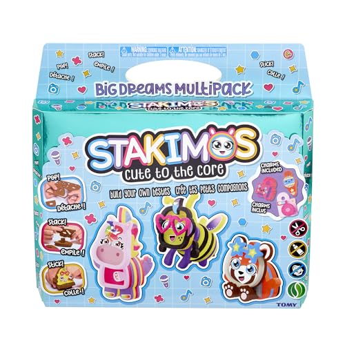 TOMY Stakimos Big Dreams Bastelset für Kinder, um Ihre eigenen bezaubernden 3D-Charaktere aus recyceltem Polyester-Bastelschaum zu bauen, kein Kleber oder Schneiden erforderlich, Bastelsets für Kinder TOMY Stakimos Big Dreams Bastelset für Kinder, um Ihre eigenen bezaubernden 3D-Charaktere aus recyceltem Polyester-Bastelschaum zu bauen, kein Kleber oder Schneiden erforderlich, Bastelsets für Kinder von TOMY