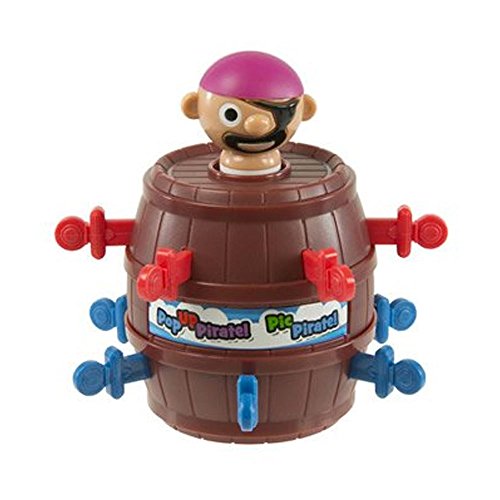TOMY T72461 Kinderspiel Pop Up Pirate - Reiseedition, das hochwertige Aktionsspiel für die Familie. Das beliebte Geschicklichkeitsspiel zur Motorikförderung kommt nun im Reiseformat. Ab 4 Jahren, Braun von Tomy