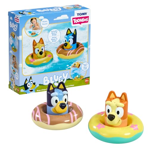 Tomy Toomies Badespielzeug Bluey und Bingo im Schwimmring, 2 Stück | Bluey und Bingo in Schwimmringen mit Wasserrädern | offiziell Lizenziertes Bluey-Spielzeug | Spielzeug für Kinder ab 18 Monaten Tomy Toomies Badespielzeug Bluey und Bingo im Schwimmring, 2 Stück | Bluey und Bingo in Schwimmringen mit Wasserrädern | offiziell Lizenziertes Bluey-Spielzeug | Spielzeug für Kinder ab 18 Monaten von TOMY