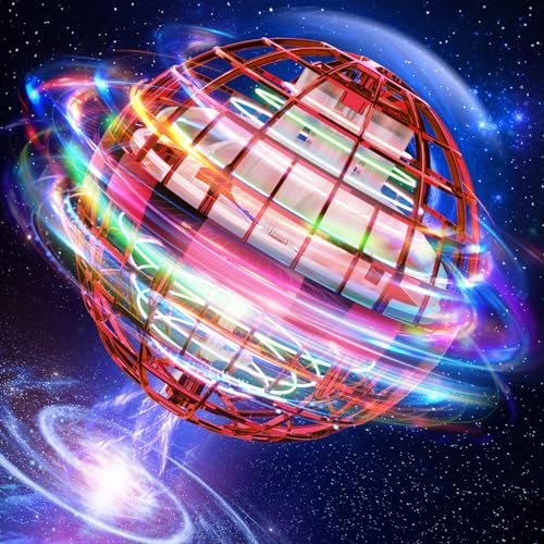 TOMZON Hoverball Fliegender Ball, RGB Spielzeug für Kinder, Kreisel, Boomerang mit LED Licht, 15min Flugzeit USB Aufladung, Jungen und Mädchen-Rot TOMZON Hoverball Fliegender Ball, RGB Spielzeug für Kinder, Kreisel, Boomerang mit LED Licht, 15min Flugzeit USB Aufladung, Jungen und Mädchen-Rot von TOMZON