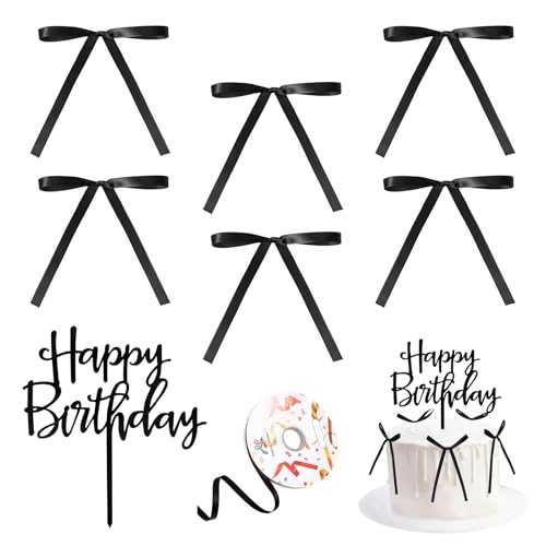 TONAUP Schwarz Bögen Happy Birthday Tortendeko, Geburtstag Kuchen Deko Bogen Tortenaufleger, Schwarz Bow Cake Topper Hochzeit Kuchendeko Schleife Torten Deko Geburtstagskuchen Birthday Cake Decoration TONAUP Schwarz Bögen Happy Birthday Tortendeko, Geburtstag Kuchen Deko Bogen Tortenaufleger, Schwarz Bow Cake Topper Hochzeit Kuchendeko Schleife Torten Deko Geburtstagskuchen Birthday Cake Decoration von TONAUP