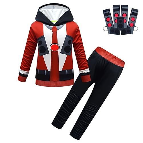 TONGQUD Skibidi WC-Cosplay-Kostüm, Spiel-Outfit für Kinder, Fasching, Halloween, Rollenspiel, Themenkleidung (lang, 6–7 Jahre) von TONGQUD