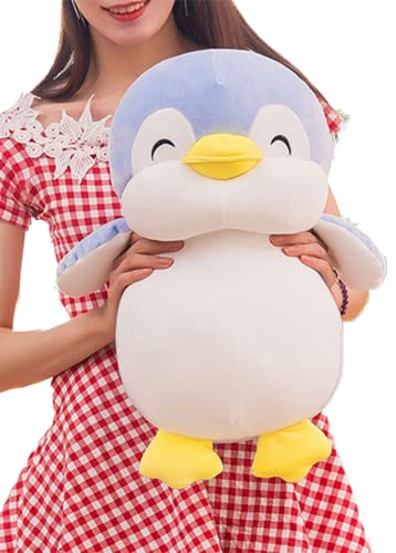 TONGSONG Ausgestopftes Pinguin-Plüsch-Spielzeugkissen mit Lächeln-Gesicht Kuscheliges Pinguin-Kissen Geschenke für Kinder und Liebhaber(blau,45cm) von TONGSONG
